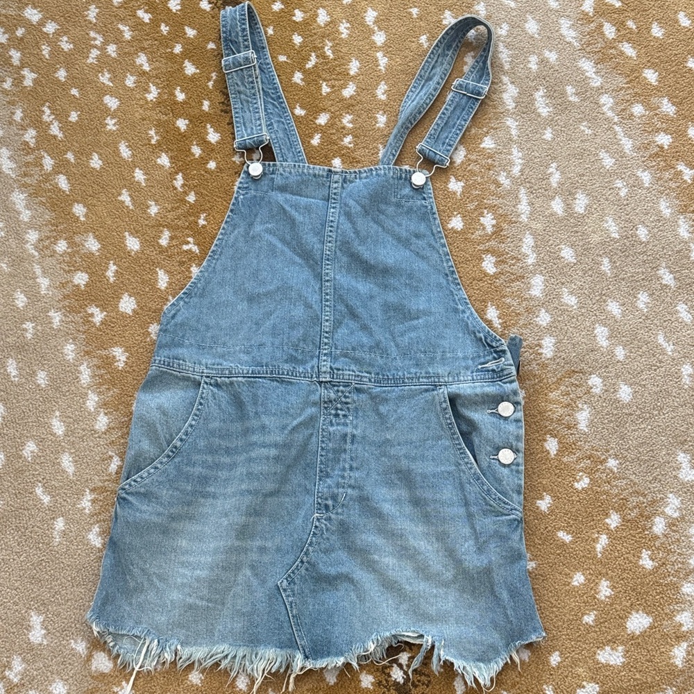 Free People Blue Denim Womens Jean Overalls Dress